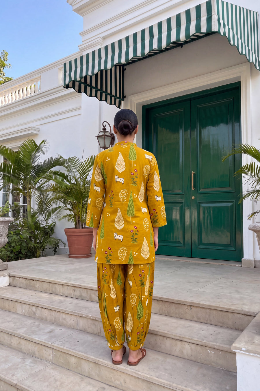 Mustard Folktale Cotton Farshi Salwar Set — image 17