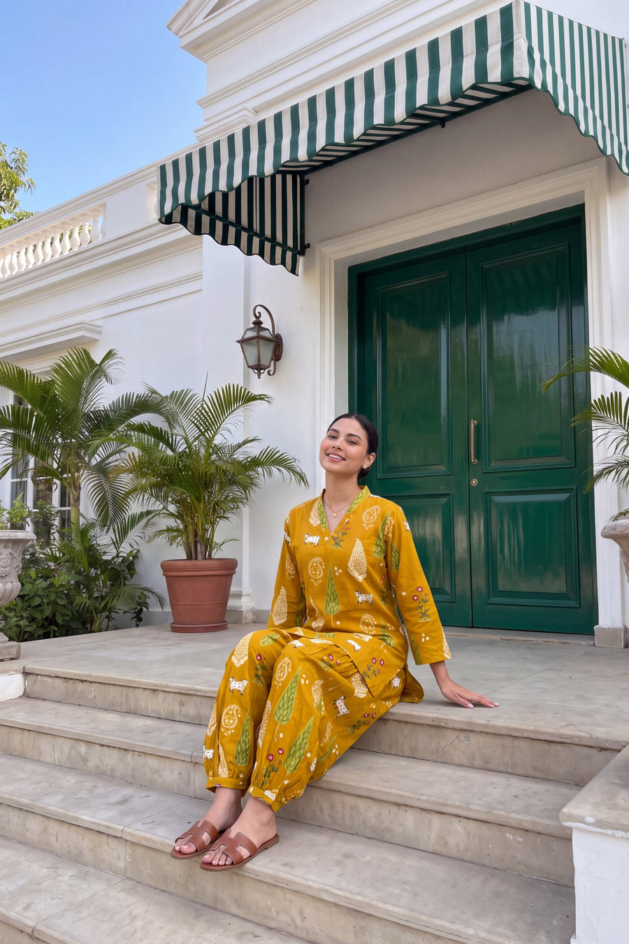 Mustard Folktale Cotton Farshi Salwar Set — image 18