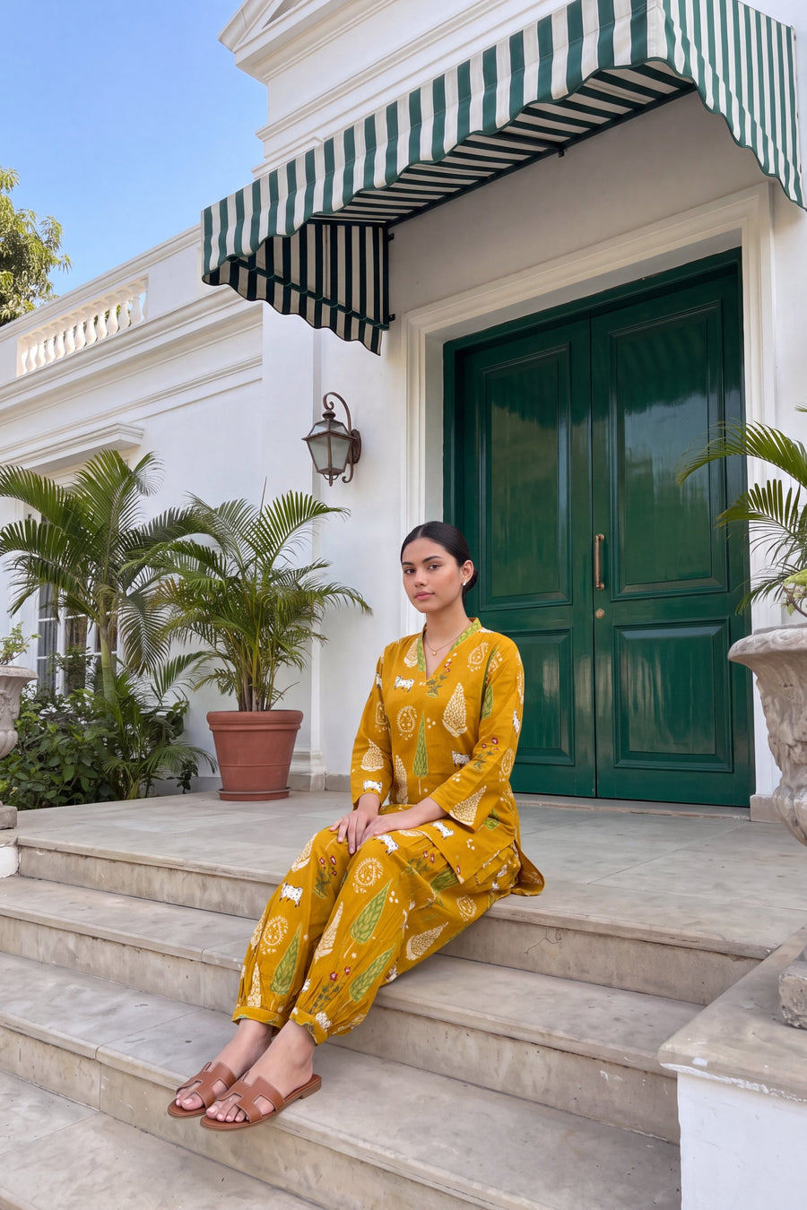 Mustard Folktale Cotton Farshi Salwar Set — image 19