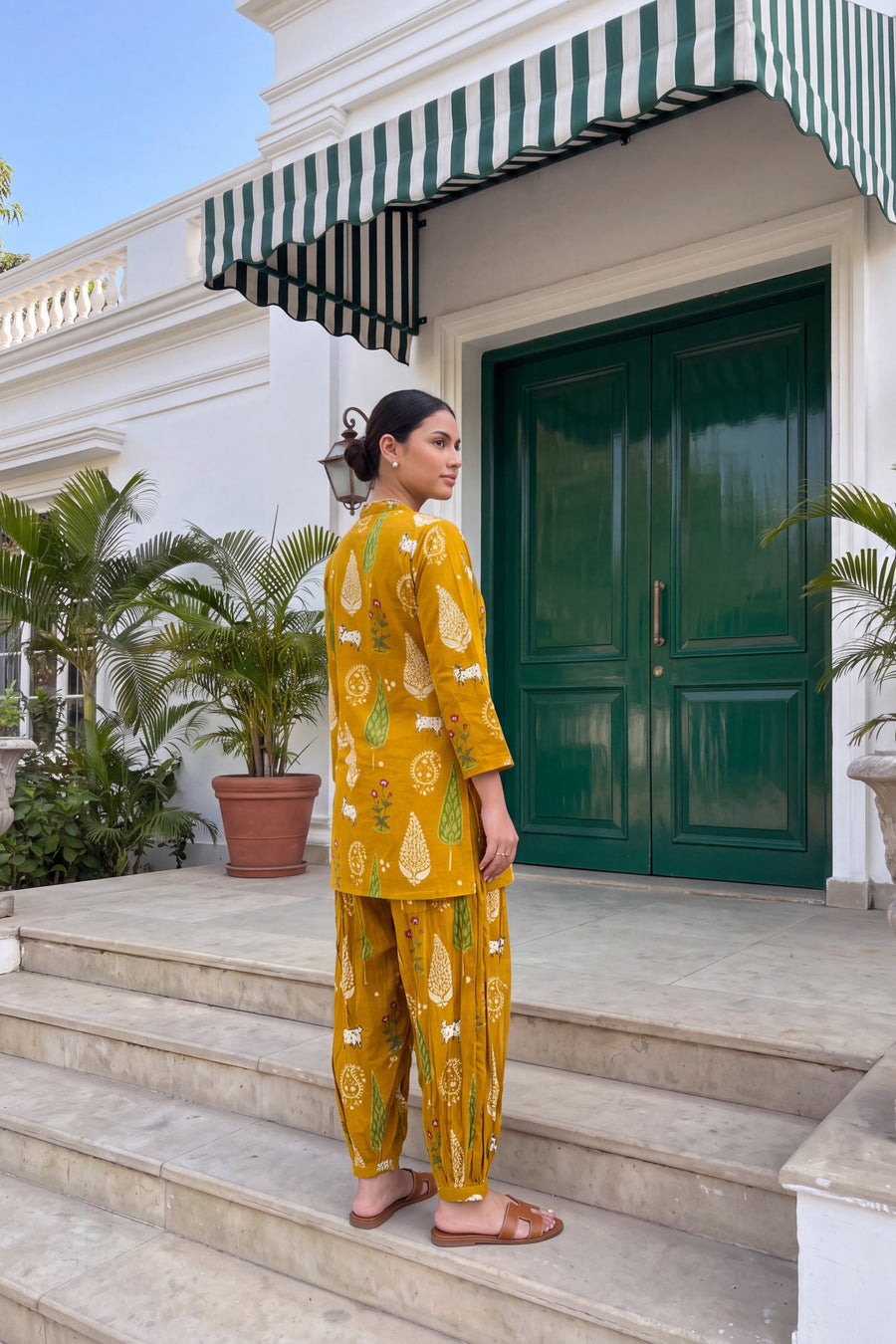 Mustard Folktale Cotton Farshi Salwar Set — image 24