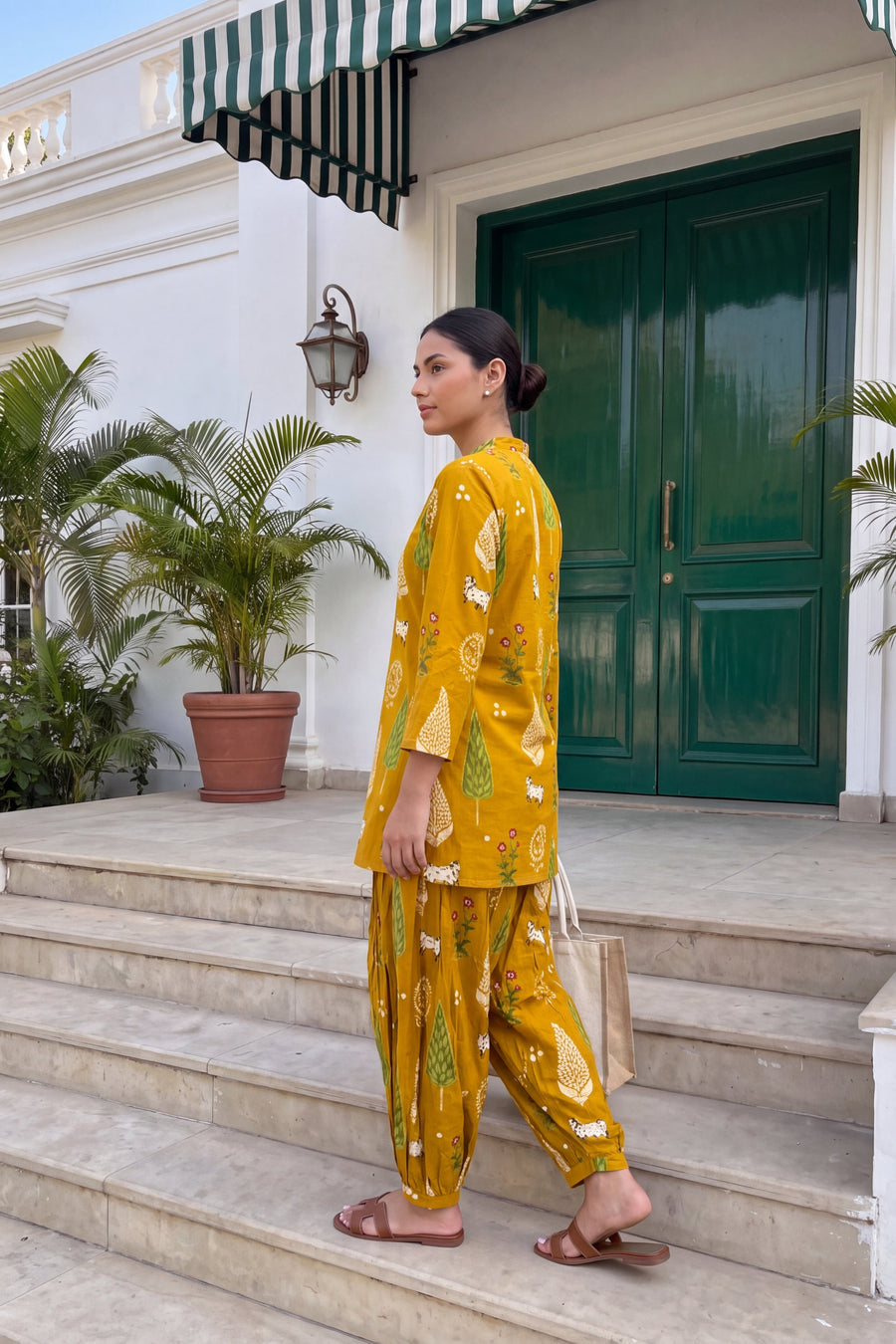 Mustard Folktale Cotton Farshi Salwar Set — image 26