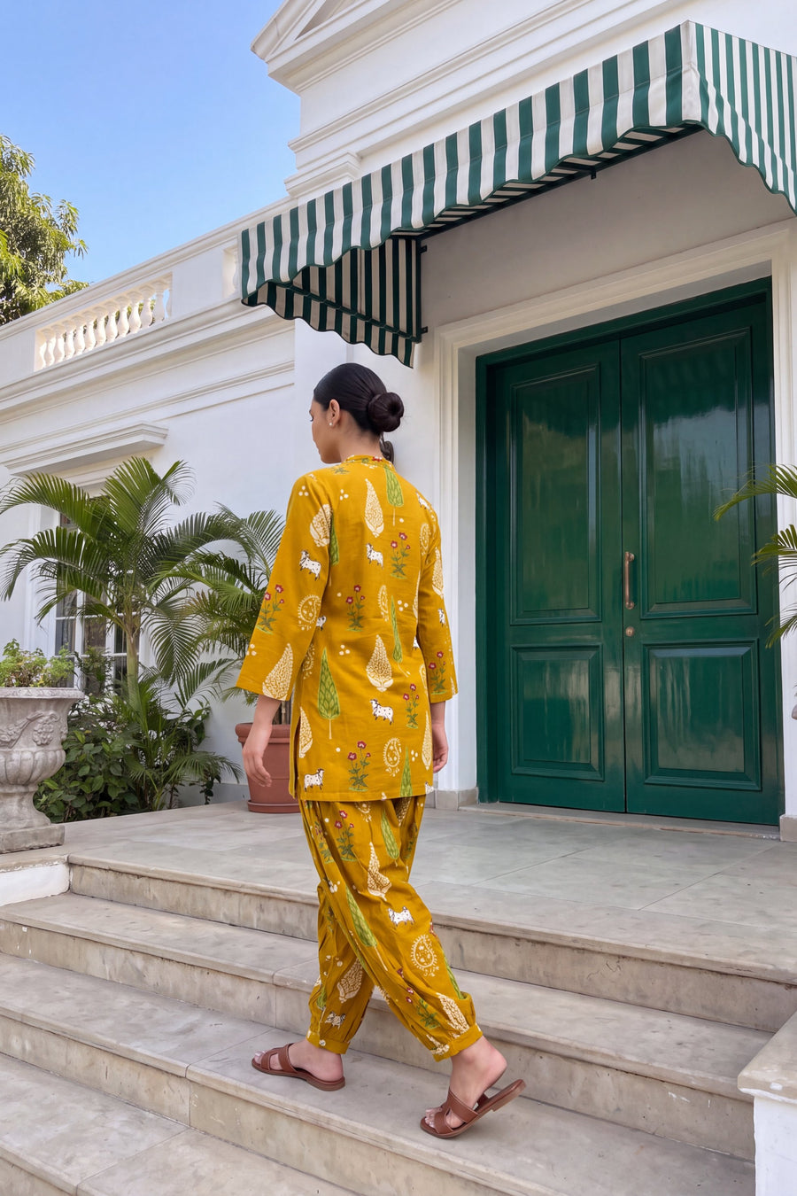 Mustard Folktale Cotton Farshi Salwar Set — image 27