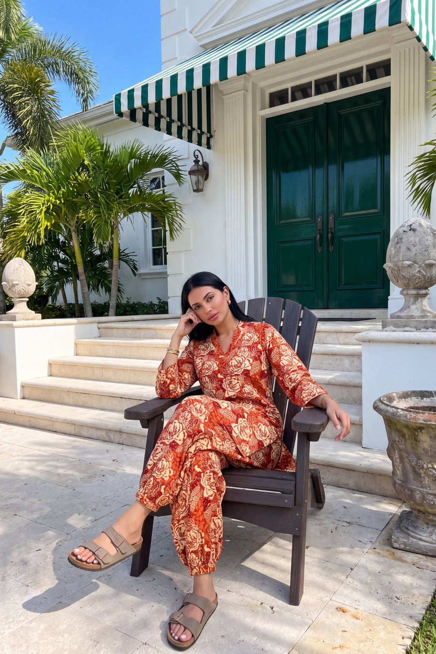 Rust Blossom Cotton Farshi Salwar Set — image 2