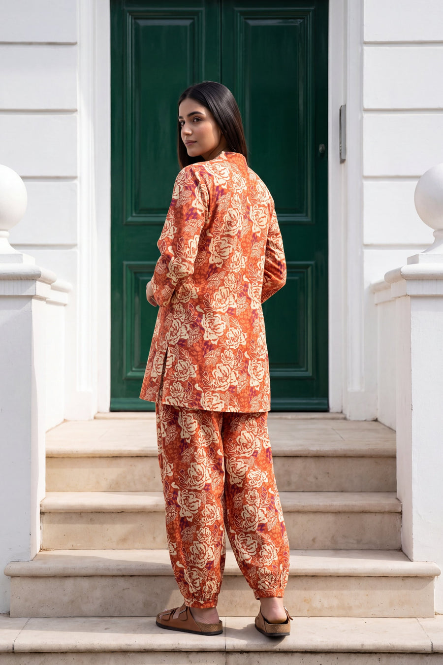 Rust Blossom Cotton Farshi Salwar Set — image 15