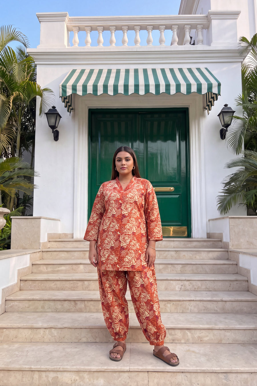 Rust Blossom Cotton Farshi Salwar Set — image 16