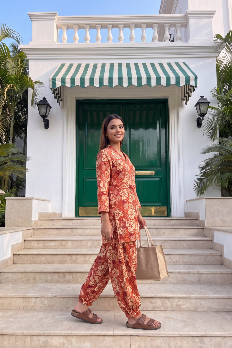 Rust Blossom Cotton Farshi Salwar Set — image 17