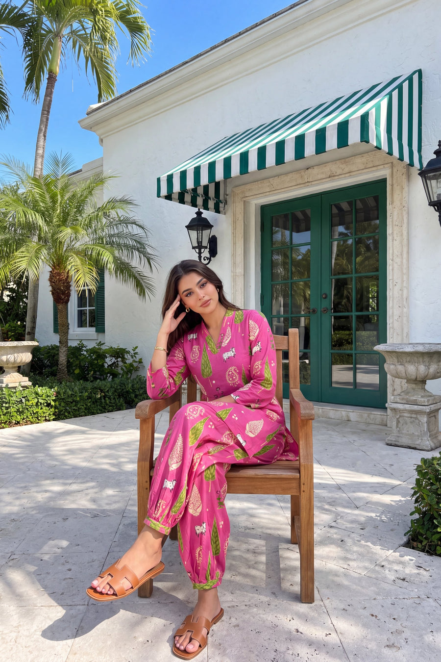 Fuchsia Folktale Cotton Farshi Salwar Set — image 3