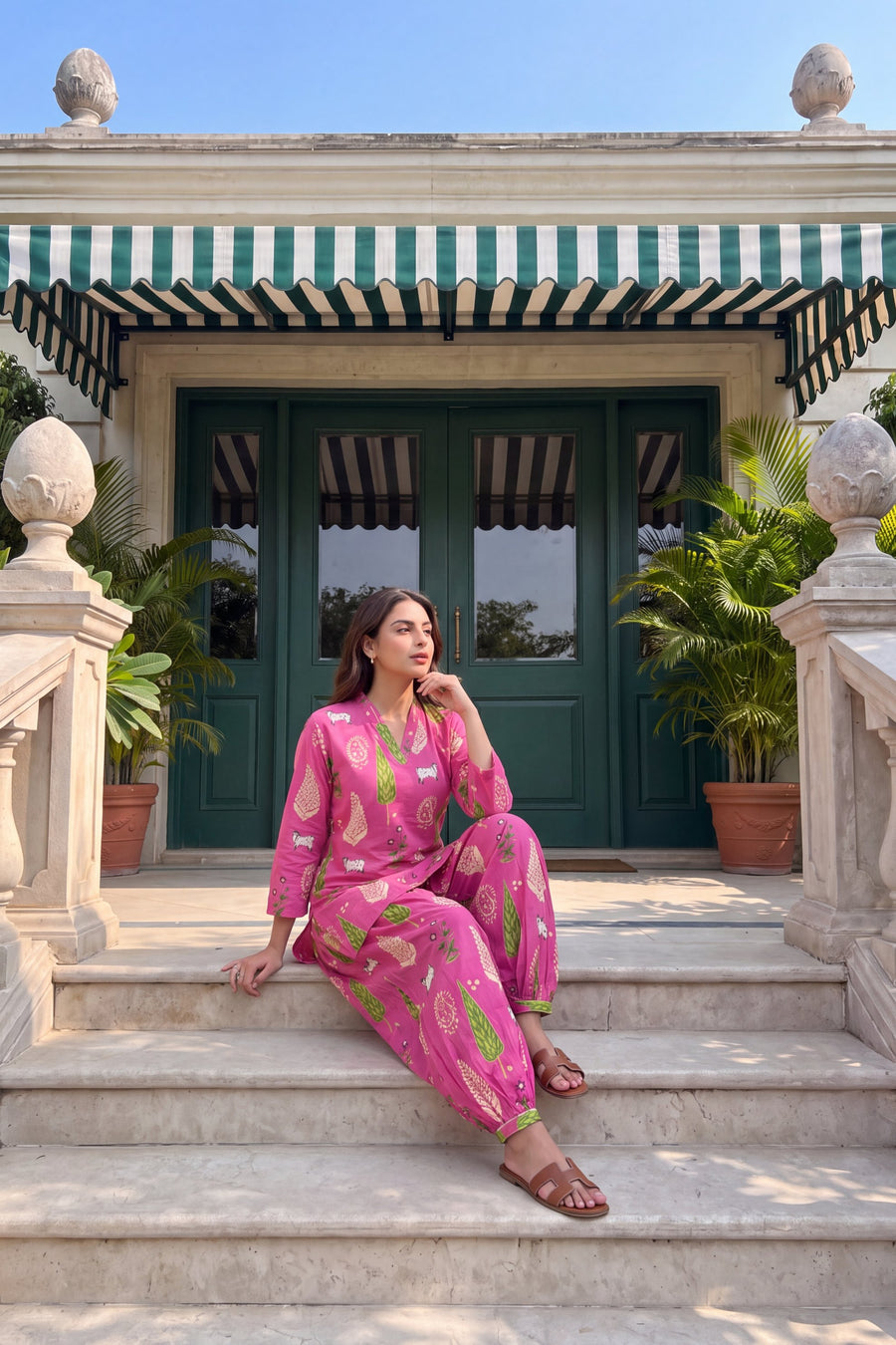 Fuchsia Folktale Cotton Farshi Salwar Set — image 7