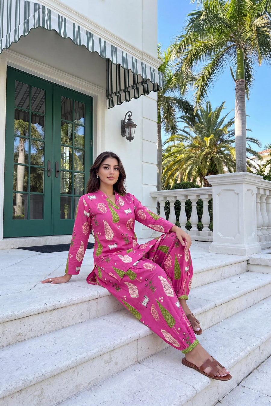 Fuchsia Folktale Cotton Farshi Salwar Set — image 8