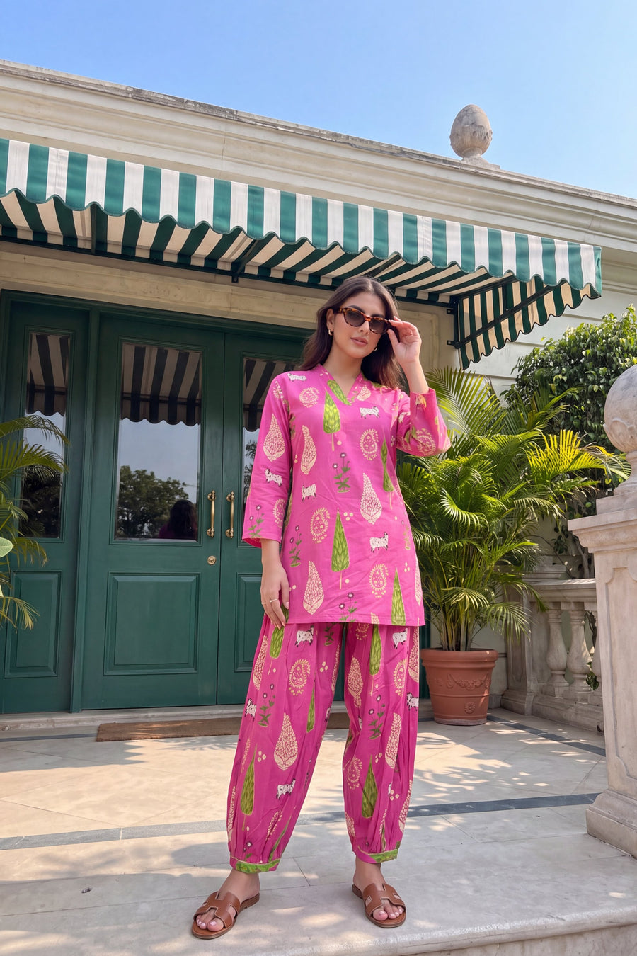 Fuchsia Folktale Cotton Farshi Salwar Set — image 9