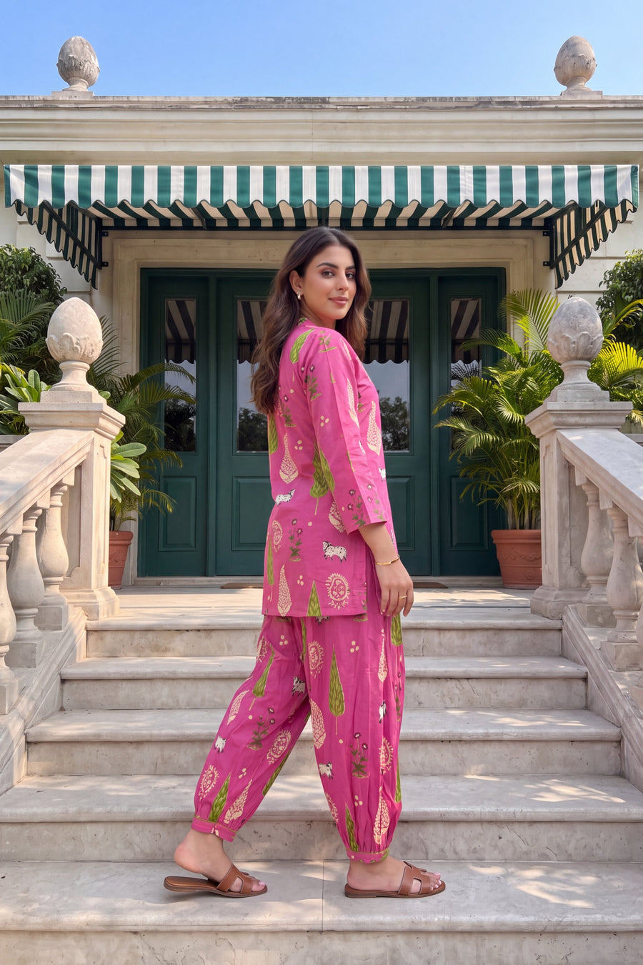 Fuchsia Folktale Cotton Farshi Salwar Set — image 10