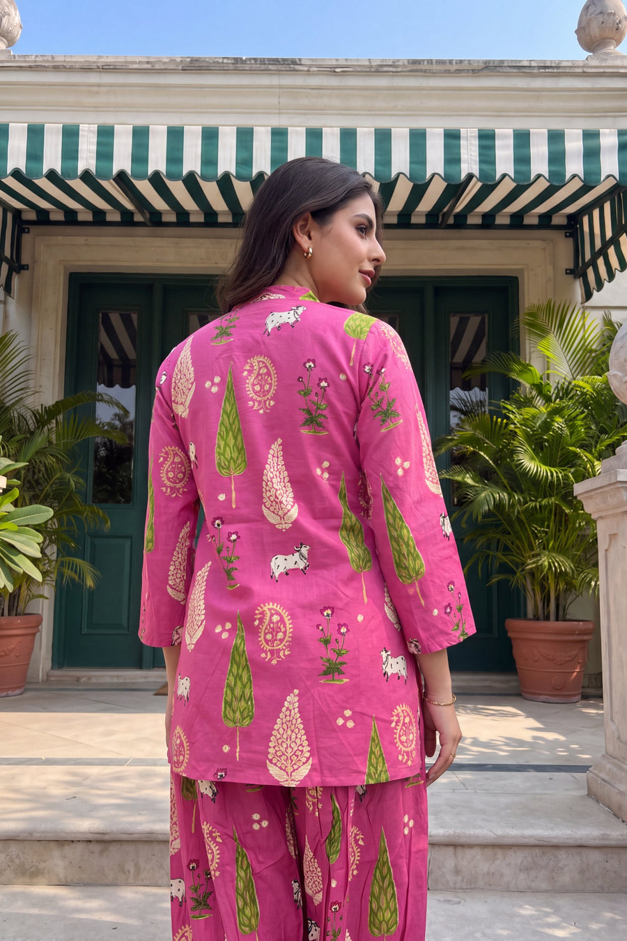 Fuchsia Folktale Cotton Farshi Salwar Set — image 12