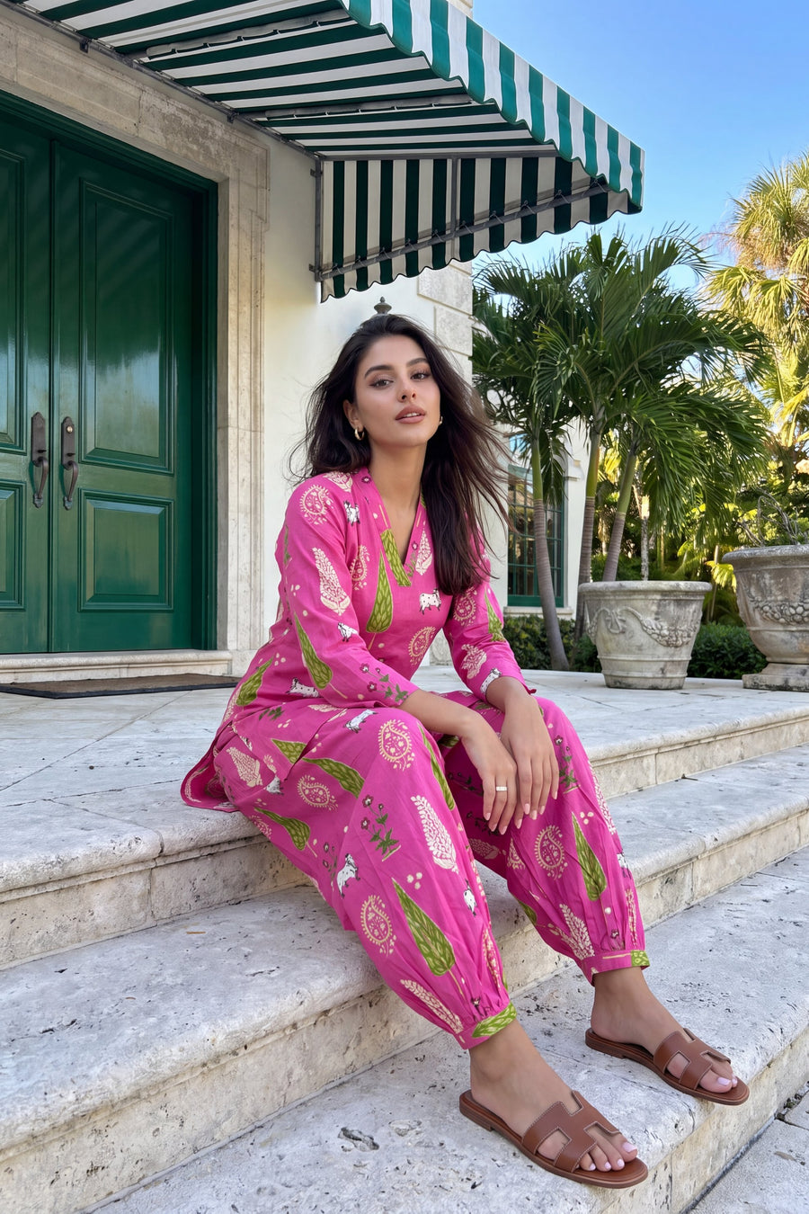 Fuchsia Folktale Cotton Farshi Salwar Set — image 13