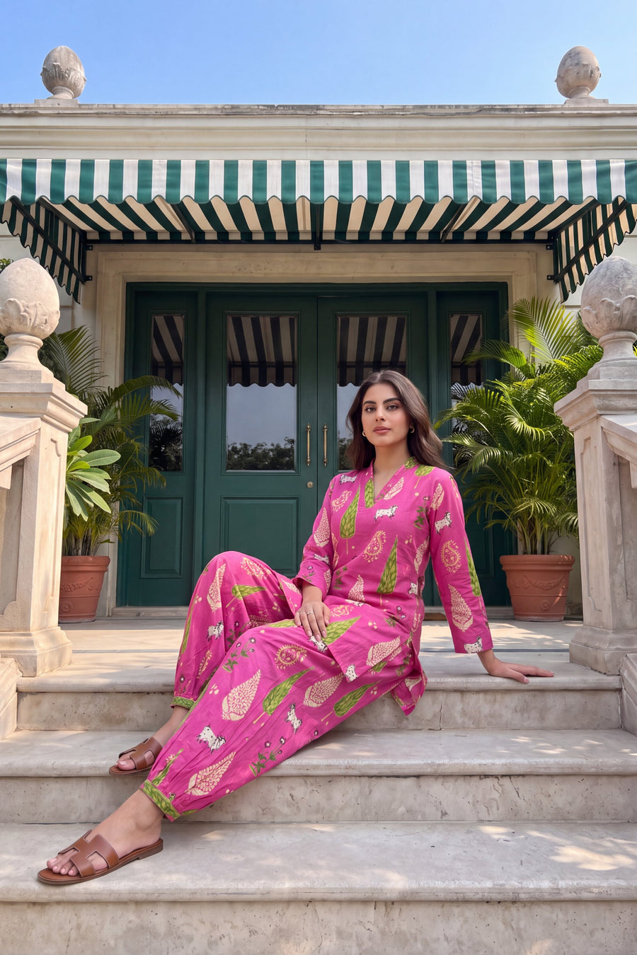 Fuchsia Folktale Cotton Farshi Salwar Set — image 14