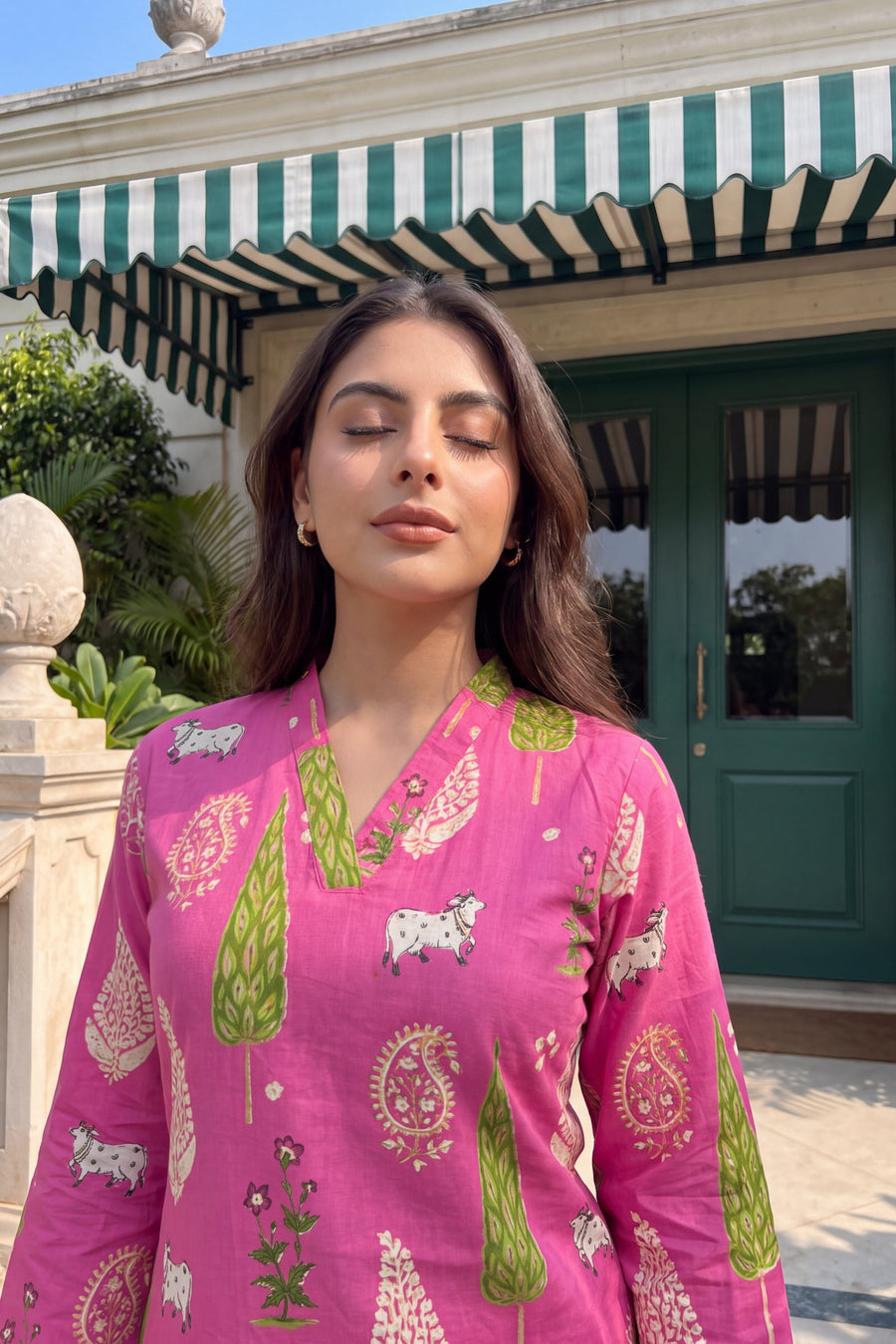 Fuchsia Folktale Cotton Farshi Salwar Set — image 19