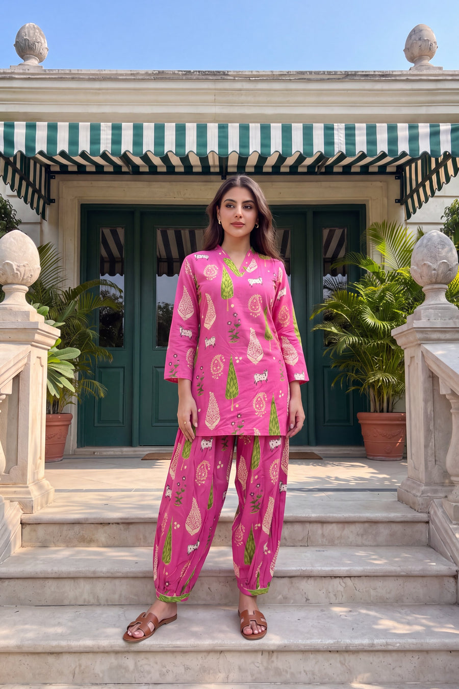 Fuchsia Folktale Cotton Farshi Salwar Set — image 17