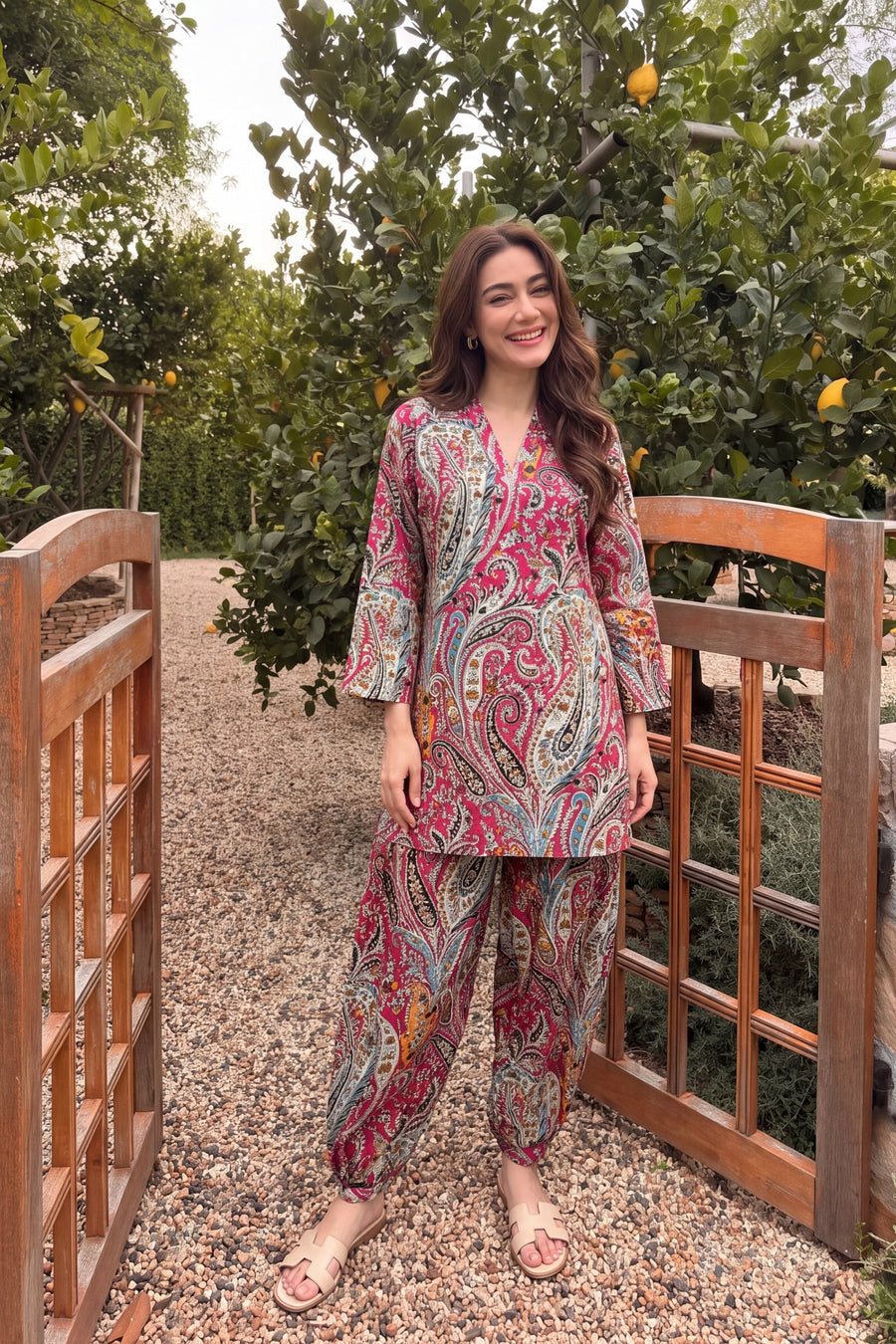 Camellia Paisley Cotton Farshi Salwar Set — image 3