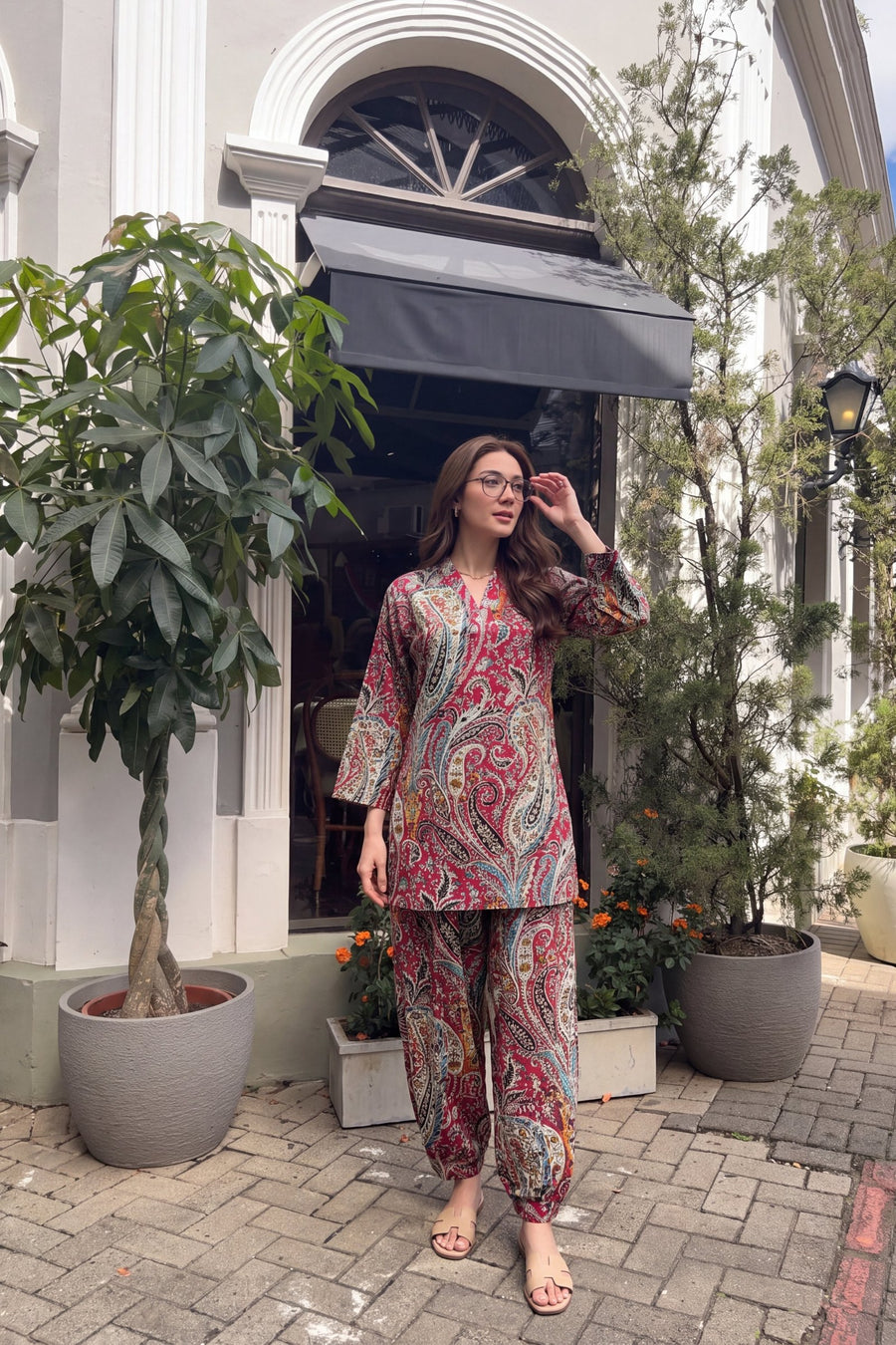 Camellia Paisley Cotton Farshi Salwar Set — image 10