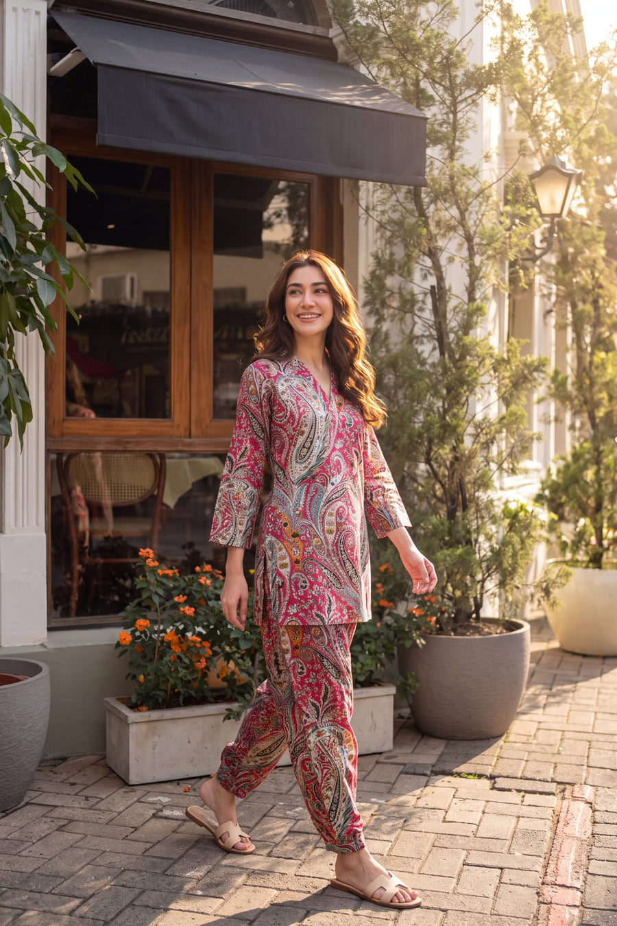 Camellia Paisley Cotton Farshi Salwar Set — image 6