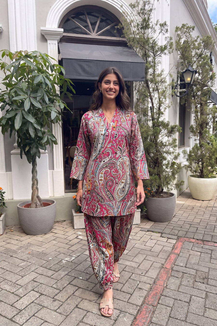 Camellia Paisley Cotton Farshi Salwar Set — image 14