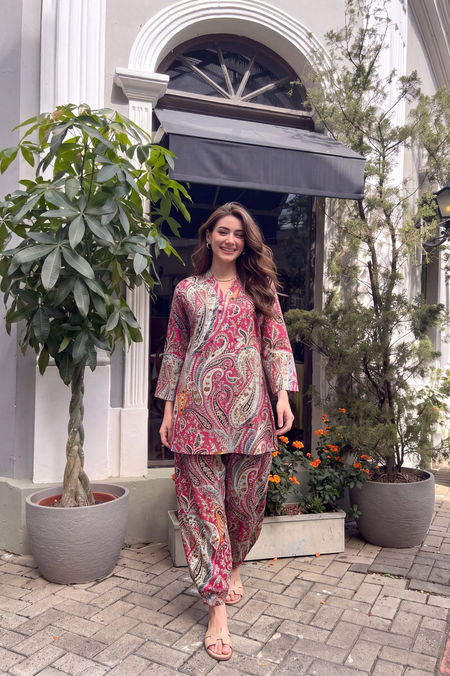 Camellia Paisley Cotton Farshi Salwar Set — image 17