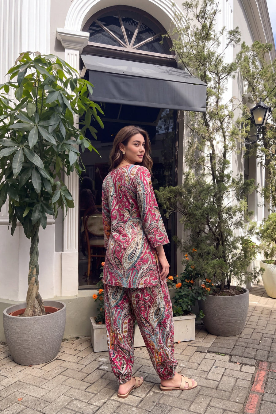 Camellia Paisley Cotton Farshi Salwar Set — image 18