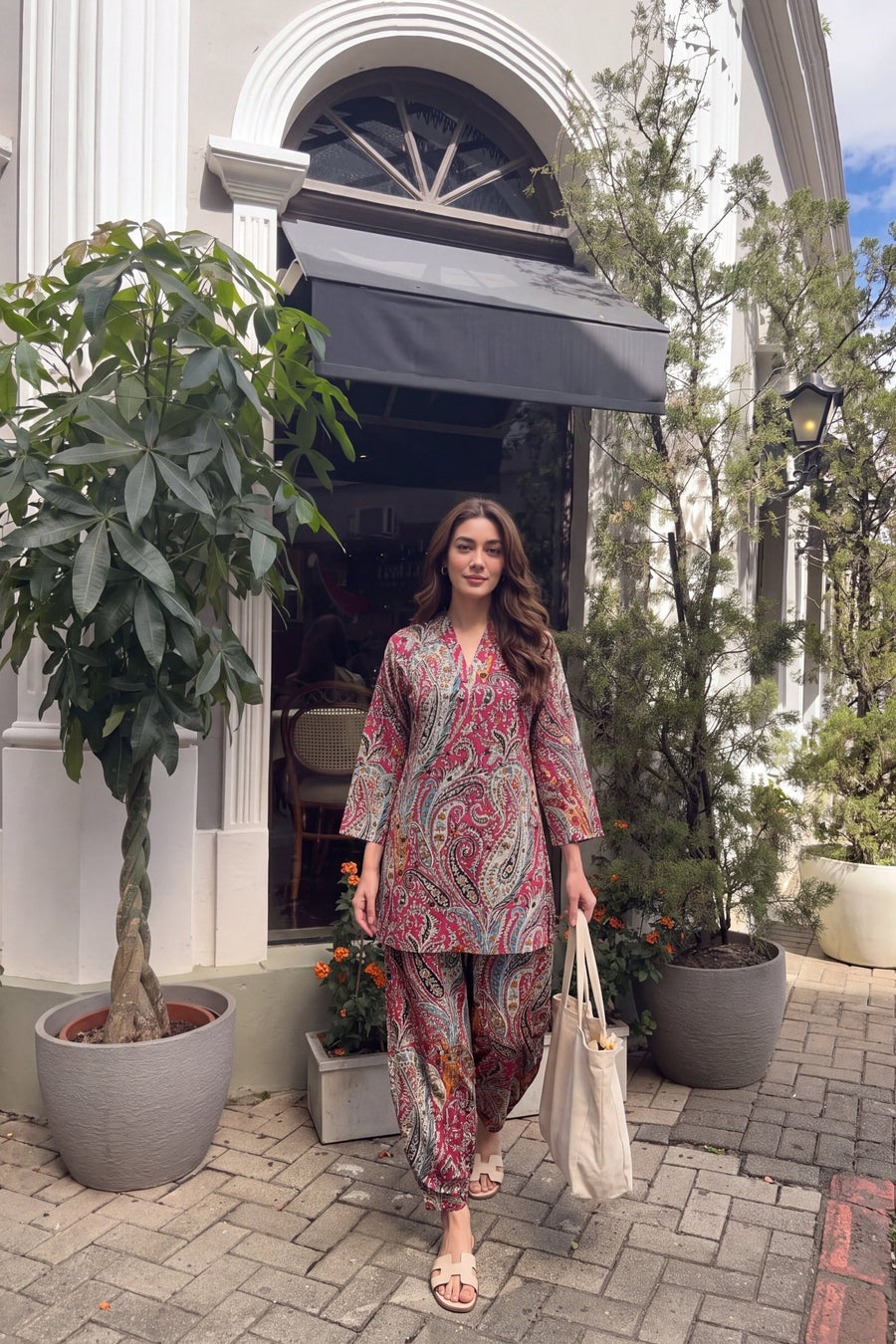 Camellia Paisley Cotton Farshi Salwar Set — image 19