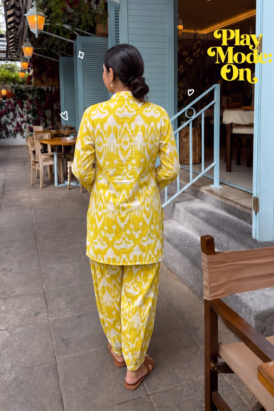 Marigold Dream Ikat Cotton Farshi Salwar Set — image 10