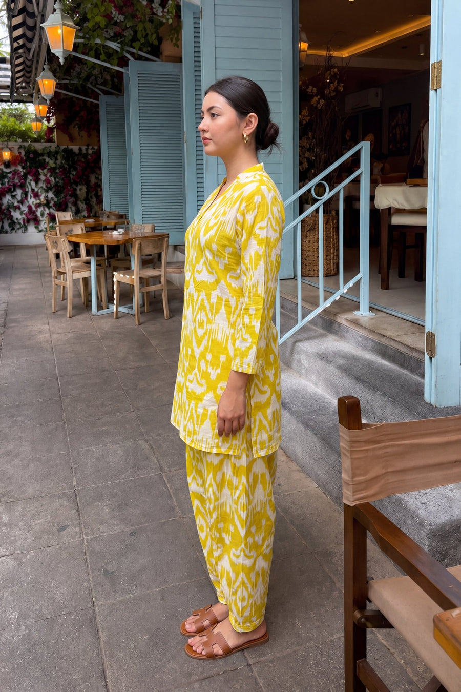 Marigold Dream Ikat Cotton Farshi Salwar Set — image 13