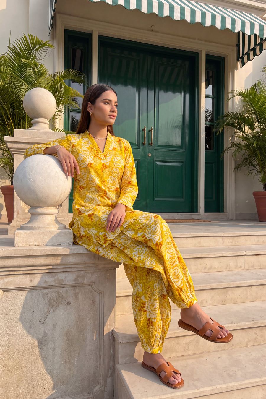 Sunbeam Blossom Cotton Farshi Salwar Set — image 4
