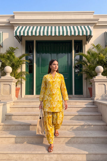 Sunbeam Blossom Cotton Farshi Salwar Set