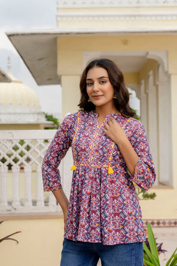 Lavendula Purple Cotton Top