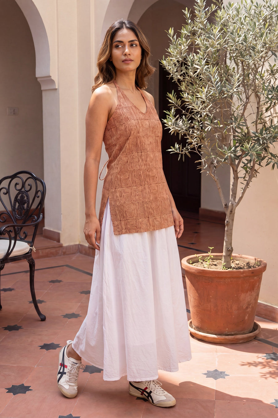 Mulberry Velvet Halter Cotton Top — image 6
