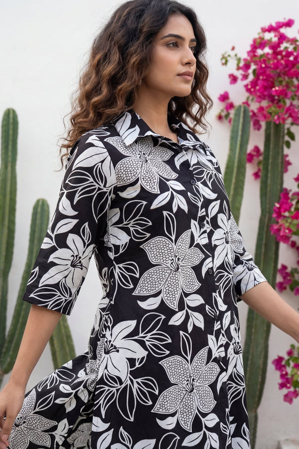 Noir Garden Bold Floral Cotton Co-ord Set