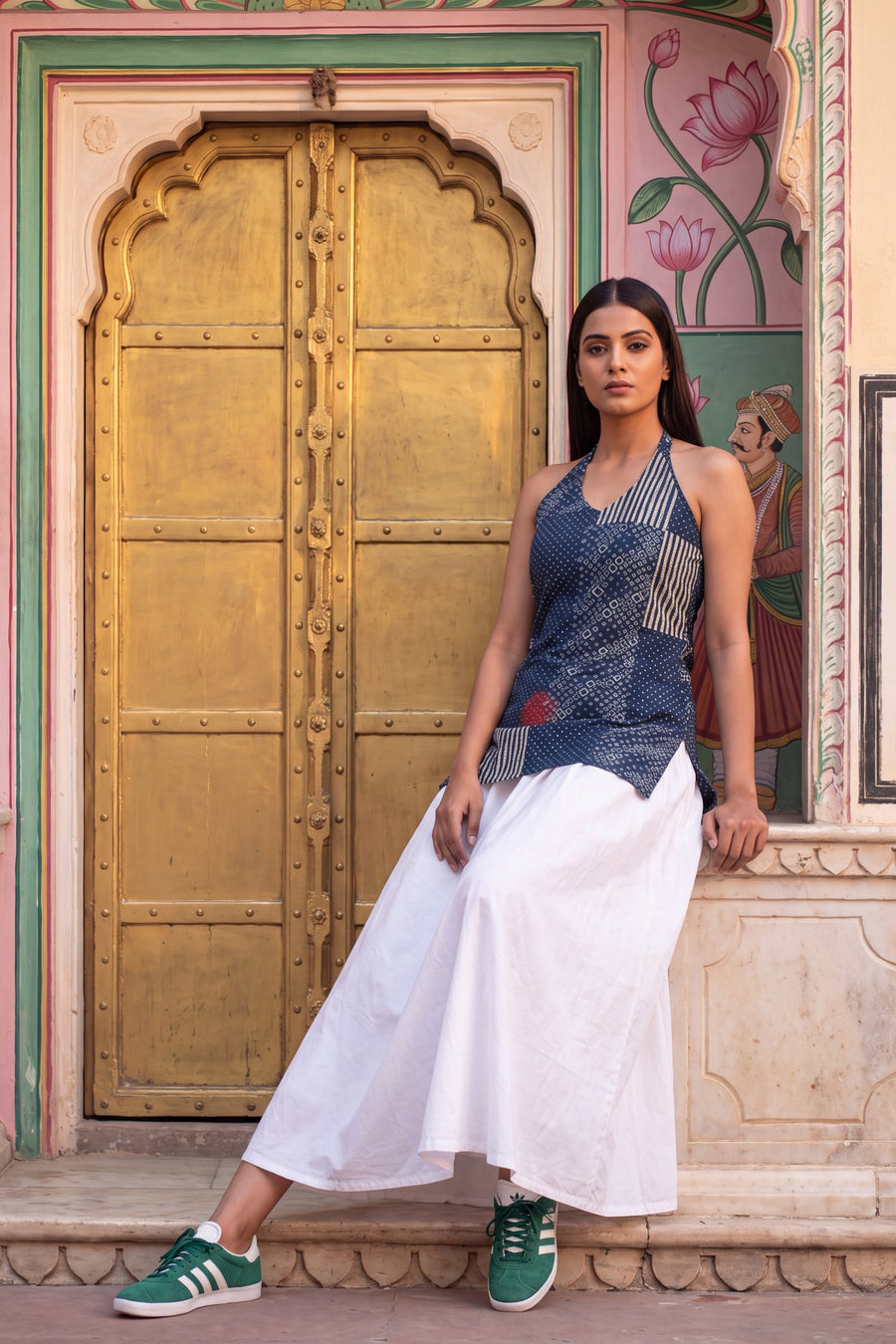 Cornflower Blue Halter Cotton Top — image 9