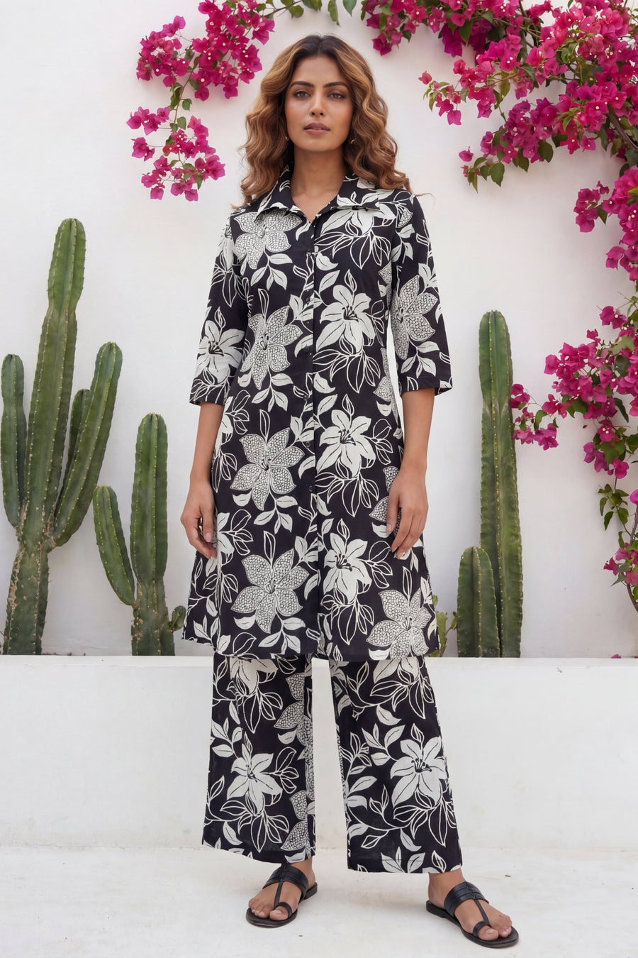 Noir Garden Bold Floral Cotton Co-ord Set — image 5