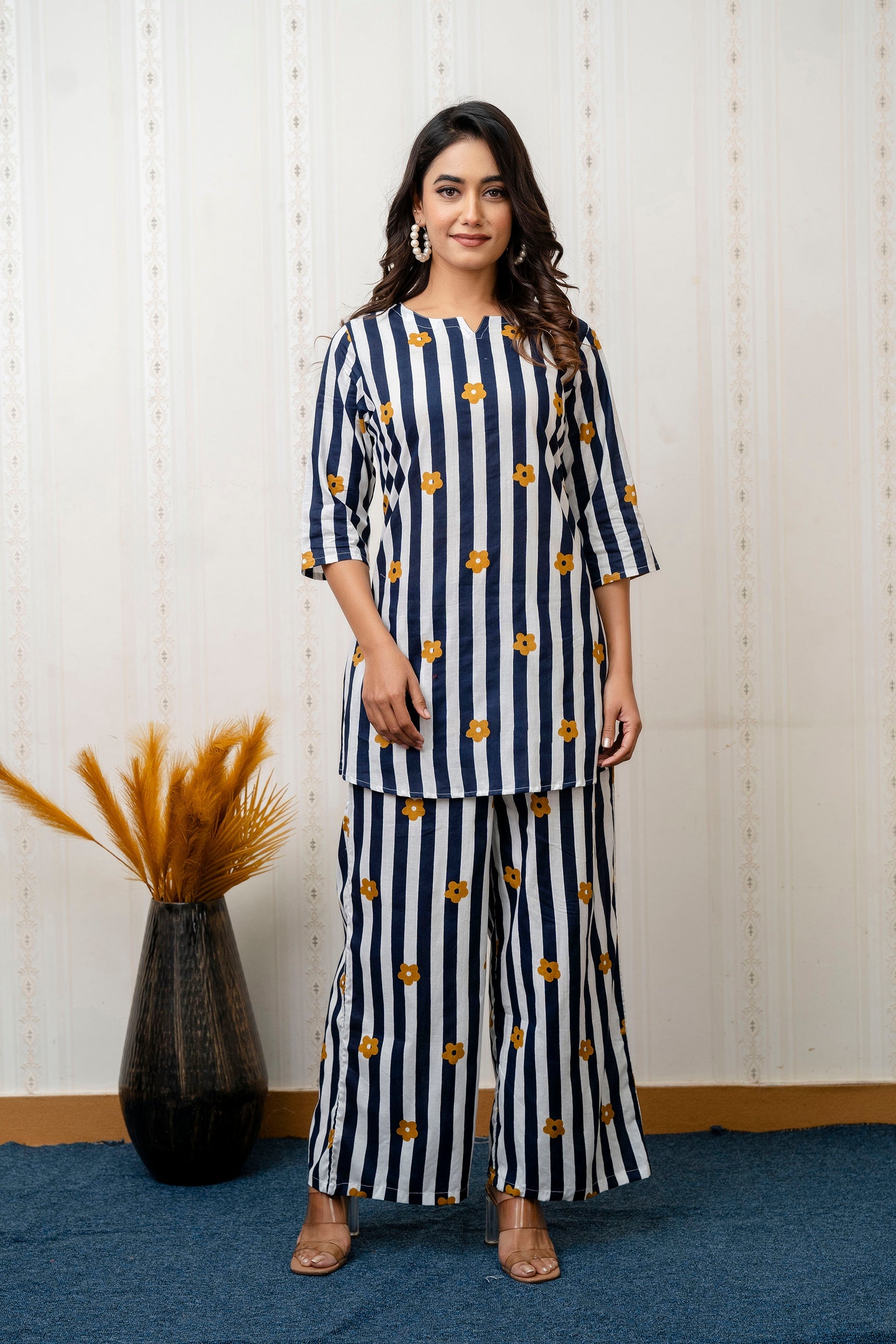 Ocean Stripes Blue Cotton Co-ord Set from Me & My