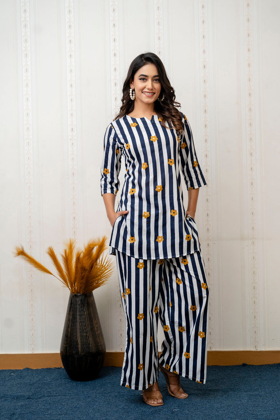 Ocean Stripes Blue Cotton Co-ord Set — image 6