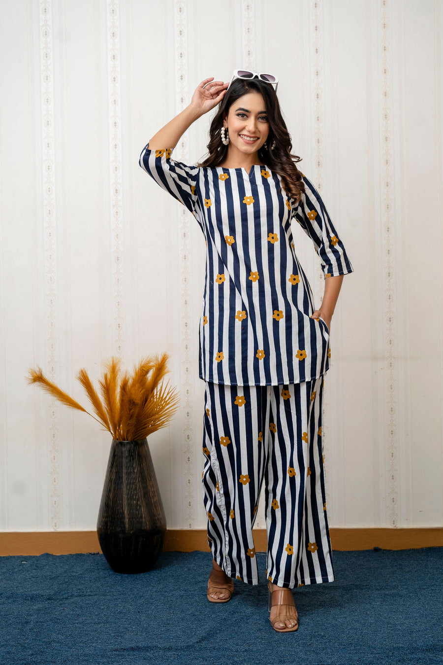 Ocean Stripes Blue Cotton Co-ord Set — image 5