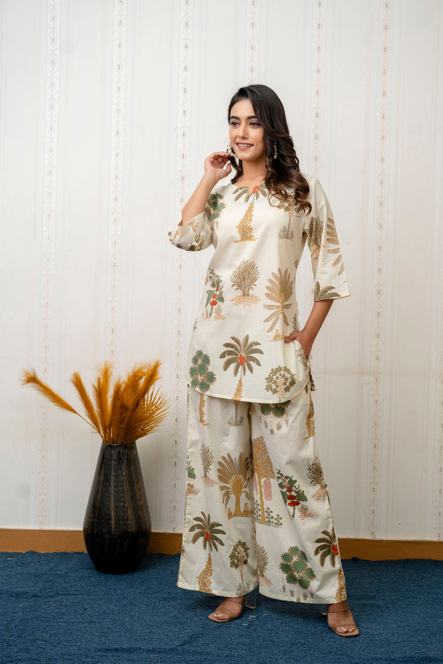 Garden Breeze White Botanical Cotton Co-ord Set — image 7