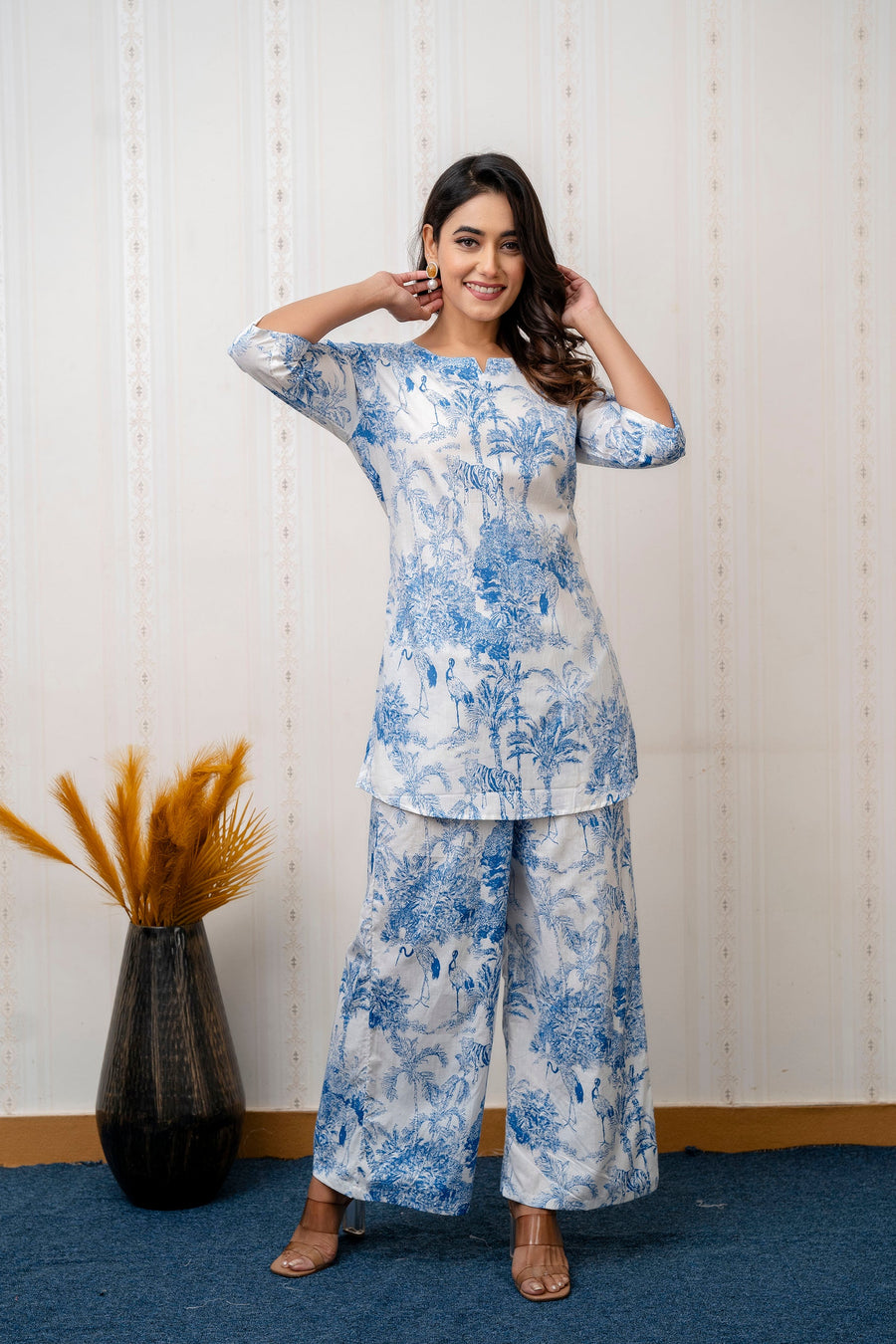 Azure Bloom Botanical Cotton Co-ord Set — image 7