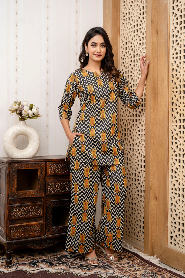 Monochrome Motion Zig-Zag Cotton Co-ord Set