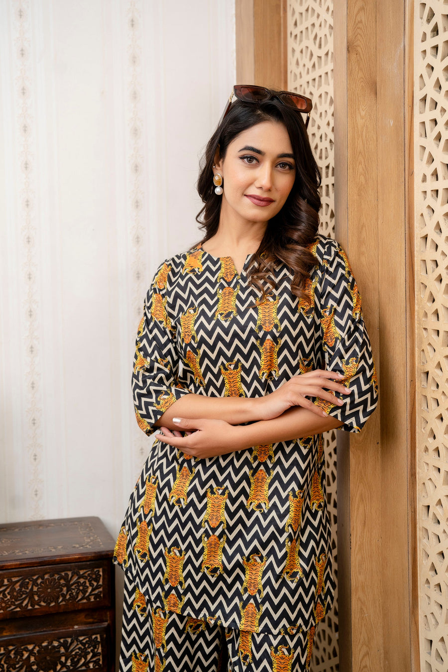 Monochrome Motion Zig-Zag Cotton Co-ord Set — image 4