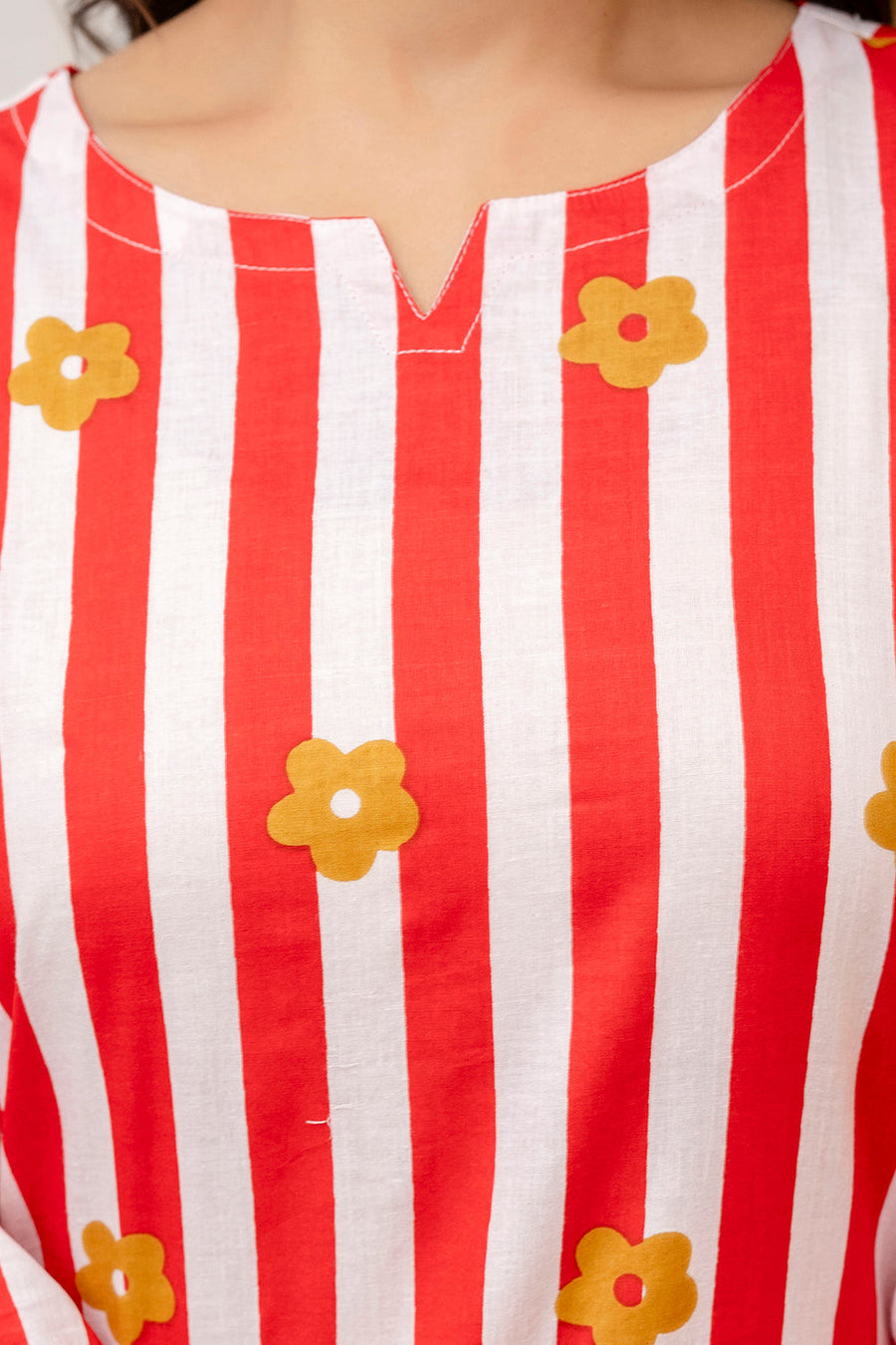 Scarlet Bloom Stripe Cotton Co-ord Set — image 9