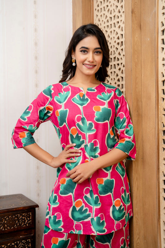 Rosy Garden Botanical Cotton Co-ord Set - Me&My