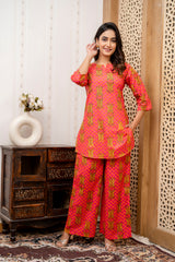 Pink Chevron Charm Cotton Co-ord Set - Me&My