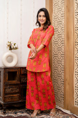 Pink Chevron Charm Cotton Co-ord Set - Me&My