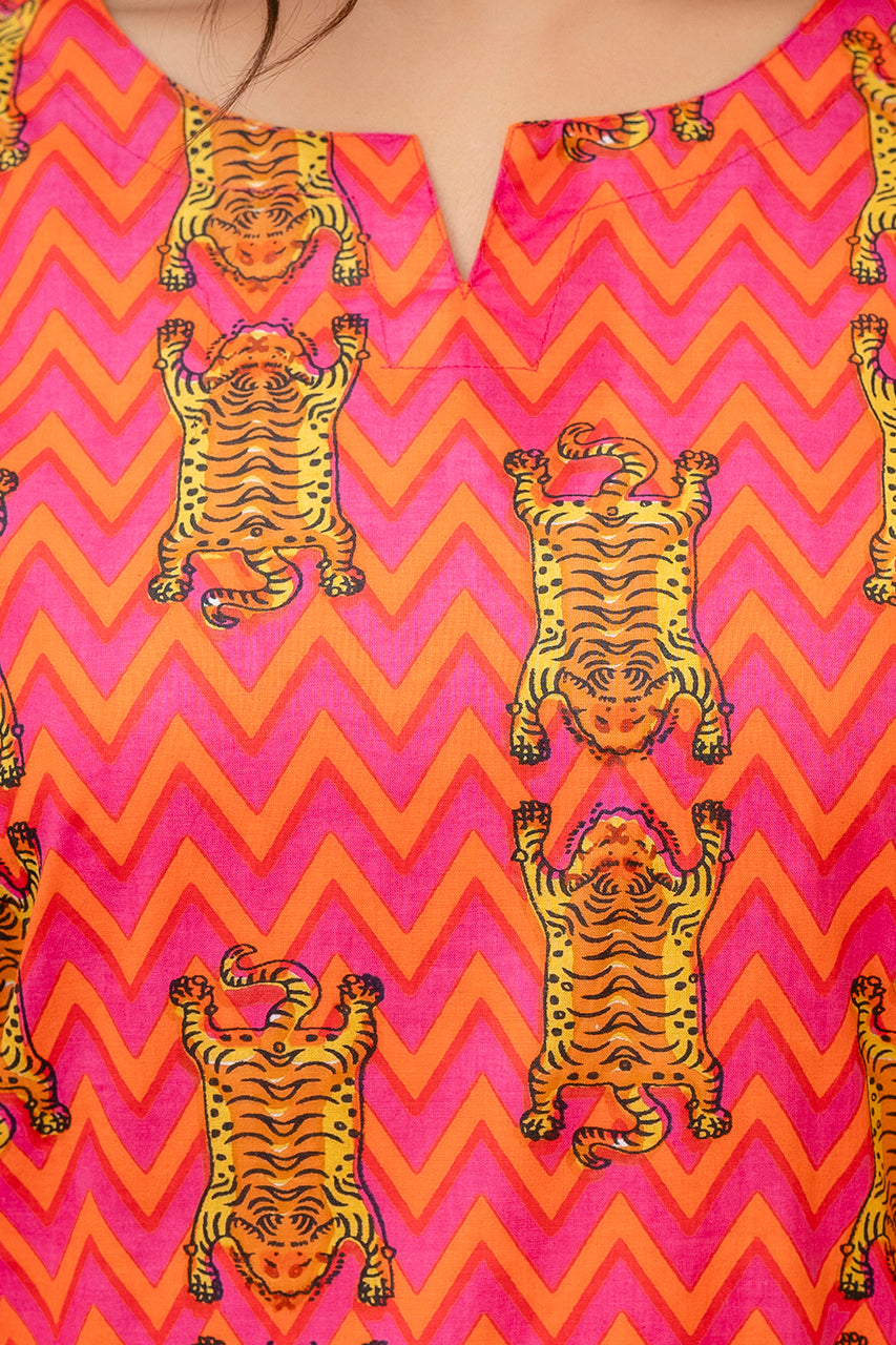 Pink Chevron Charm Cotton Co-ord Set — image 2