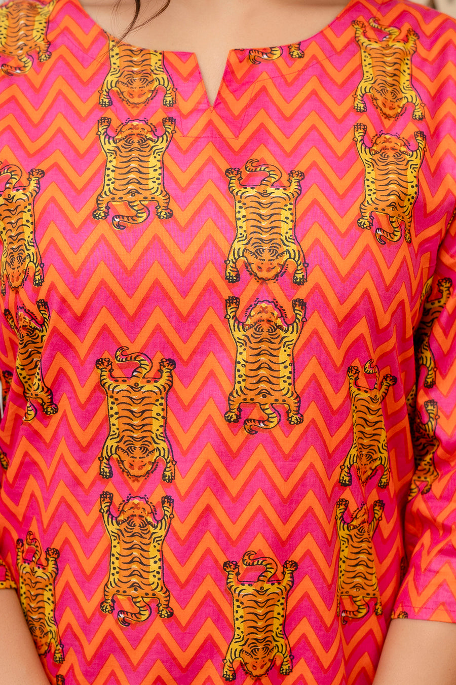 Pink Chevron Charm Cotton Co-ord Set — image 5