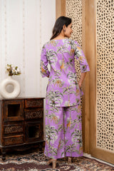 Botanical Elegance Purple Cotton Co-ord Set from Me & My